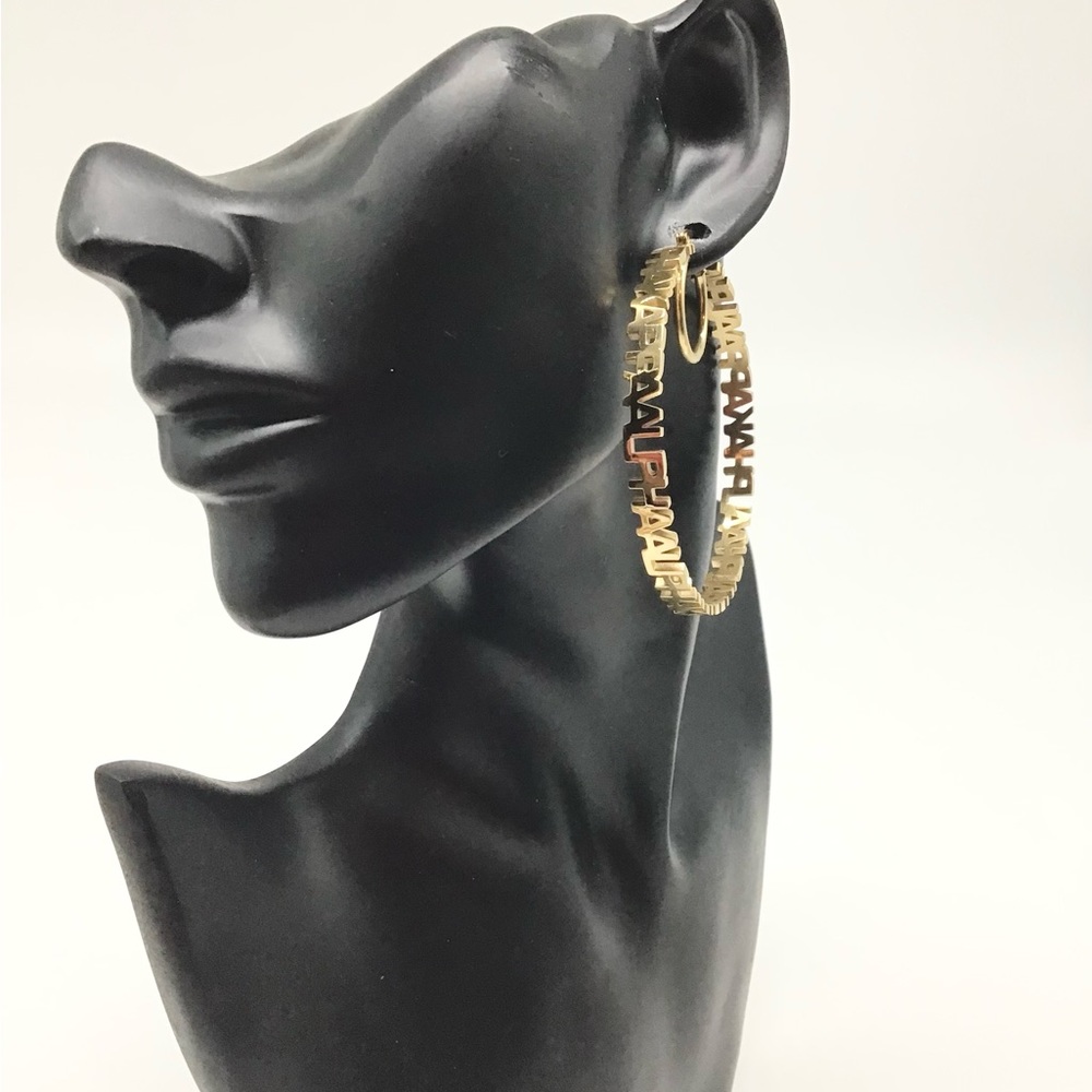 Alpha Kappa Alpha Custom Earrings /GOLDTONE - Picture 2 of 6